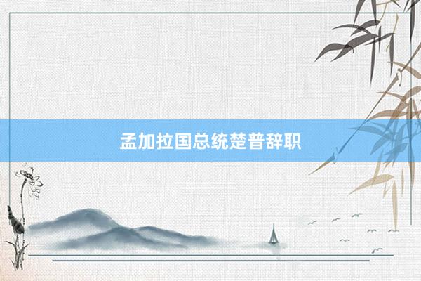孟加拉国总统楚普辞职