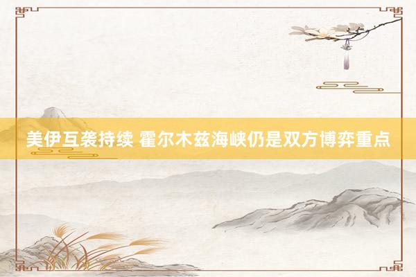 美伊互袭持续 霍尔木兹海峡仍是双方博弈重点