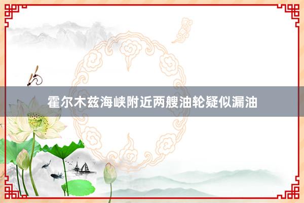 霍尔木兹海峡附近两艘油轮疑似漏油