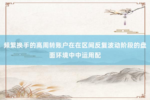 频繁换手的高周转账户在在区间反复波动阶段的盘面环境中中运用配