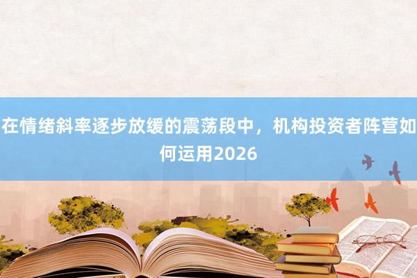 在情绪斜率逐步放缓的震荡段中，机构投资者阵营如何运用2026