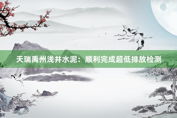 天瑞禹州浅井水泥：顺利完成超低排放检测