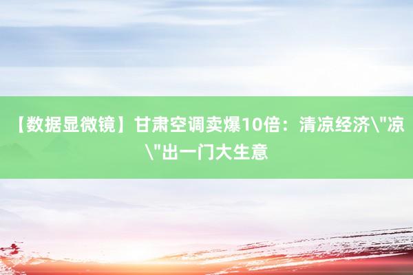 【数据显微镜】甘肃空调卖爆10倍：清凉经济＂凉＂出一门大生意