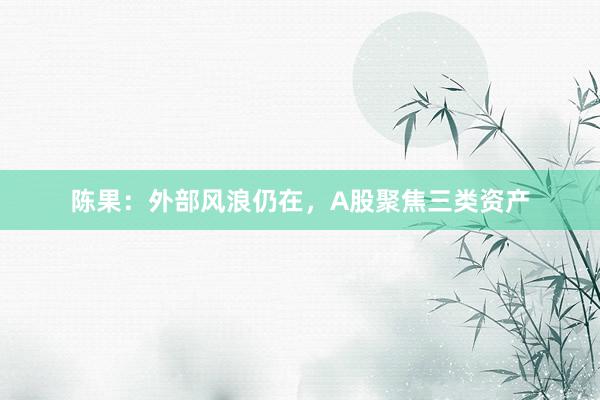 陈果：外部风浪仍在，A股聚焦三类资产