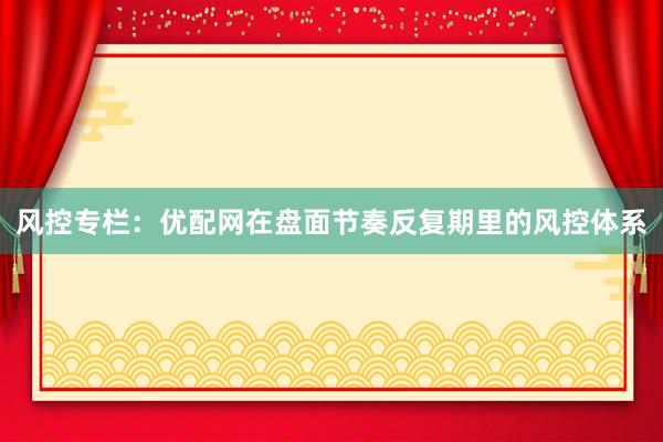 风控专栏：优配网在盘面节奏反复期里的风控体系