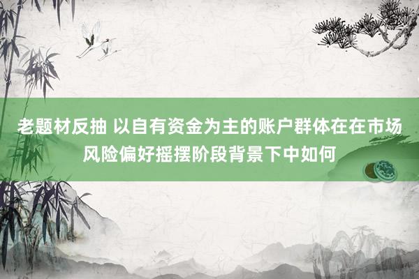 老题材反抽 以自有资金为主的账户群体在在市场风险偏好摇摆阶段背景下中如何