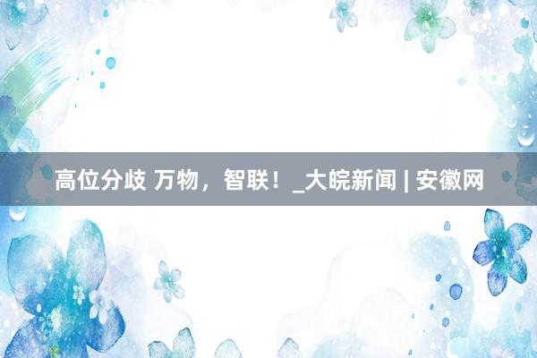 高位分歧 万物，智联！_大皖新闻 | 安徽网